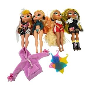 MGA Entertainment LOL Surprise Dolls 10” Lot of 4 and Accessories